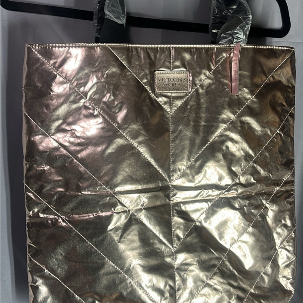 Victoria's Secret Shimmering rose gold Quilted Shoulder Bag